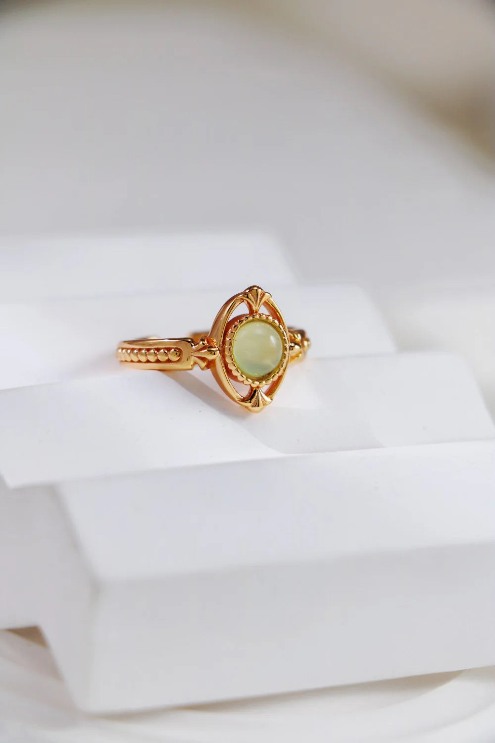 Prehnite Chalcedony Ring