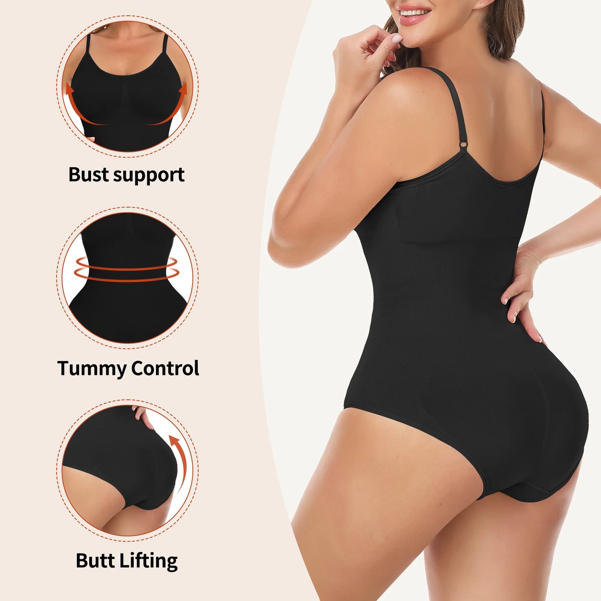 Shapewear Bodysuit for Women Tummy Control Body Shaper Seamless Sculpting Snatched High Waist Body Suit