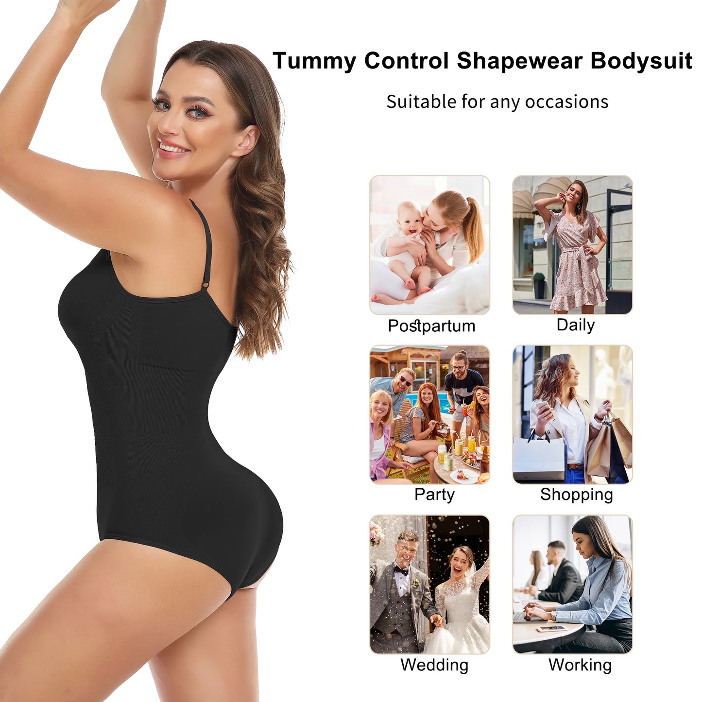 Shapewear Bodysuit for Women Tummy Control Body Shaper Seamless Sculpting Snatched High Waist Body Suit