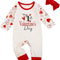 Newborn Baby Girls Valentines Outfits My First Valentine'S Day Romper Bodysuit Jumpsuit Clothes Set 0-24M