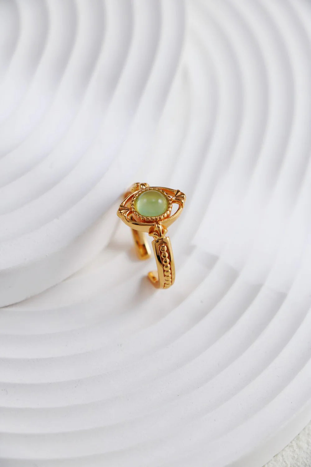 Prehnite Chalcedony Ring