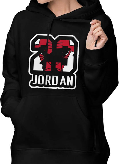 Jordan Fans 23 Womans Hoodies 3D Hoody Fashion Pocket Pullover Hoody Black