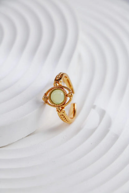 Prehnite Chalcedony Ring